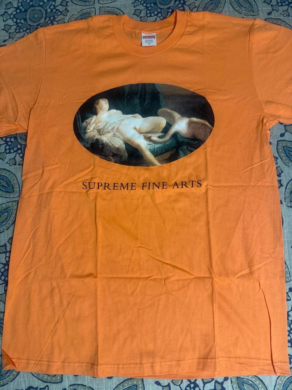 Supreme Leda and the Swan Tee Neon Orange Medium